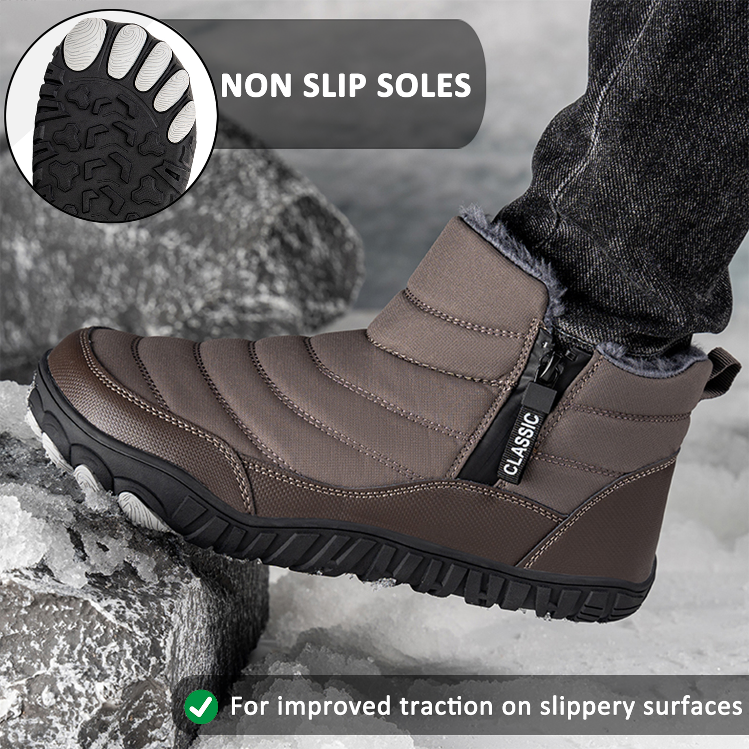 Insulated Snow Boots for Men – Waterproof & Non-Slip Comfort 2