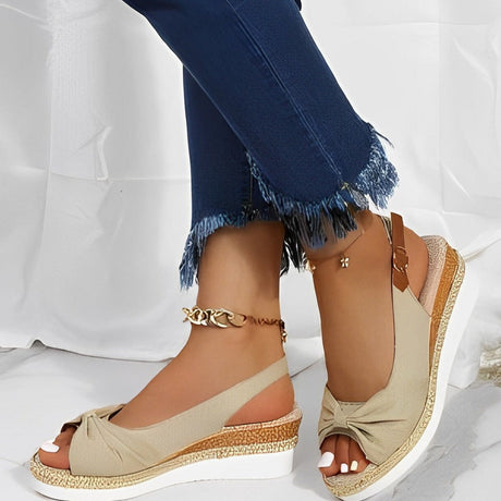 Knot Design Espadrille Wedge Sandals for Women – Stylish & Comfortable
