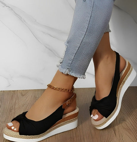 Knot Design Wedge Sandals for Women – Stylish & Comfortable Espadrille Wedges