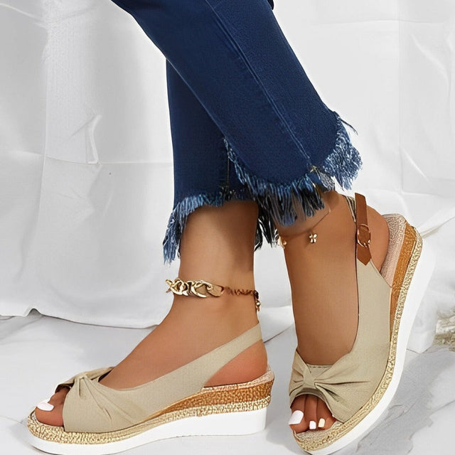 Knot Design Wedge Sandals for Women – Stylish & Comfortable Espadrille Wedges