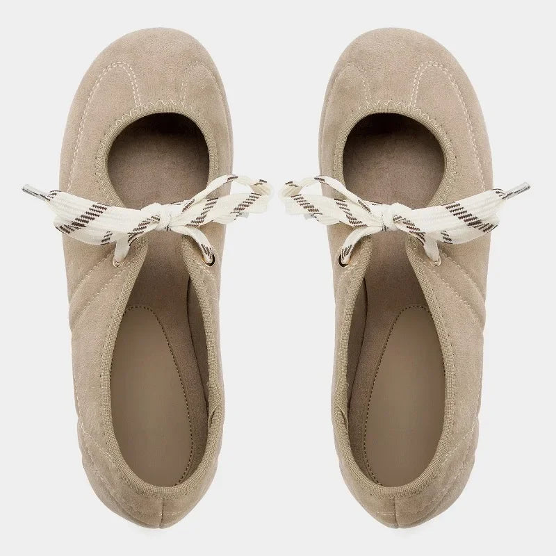 Lace-Up Ballet Flats for Women – Stylish & Comfortable