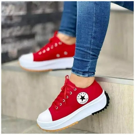 Lace-Up Casual Sneakers for Women – Stylish & Comfortable