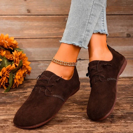 Lace-Up Flat Shoes for Women – Soft & Comfortable Black Flats