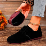 Lace-Up Flat Shoes for Women – Soft & Comfortable Black Flats
