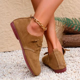 Lace-Up Flat Shoes for Women – Soft & Comfortable Black Flats
