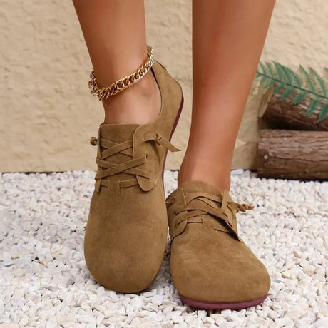 Lace-Up Flat Shoes for Women – Soft & Comfortable Black Flats