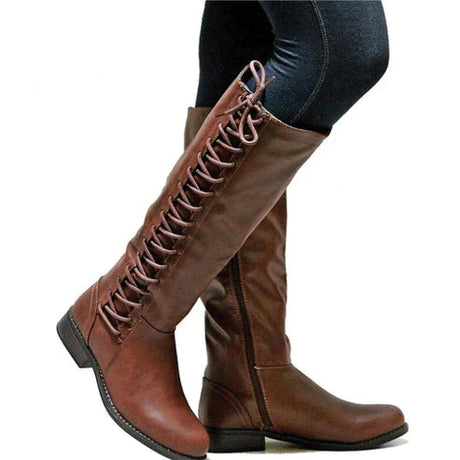 Lace-Up Knee-High Boots for Women – Stylish & Versatile