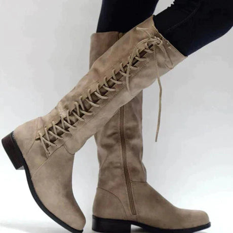 Lace-Up Knee-High Boots for Women – Stylish & Versatile