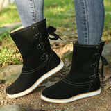 Lace-Up Mid-Calf Boots for Women – Stylish & Versatile
