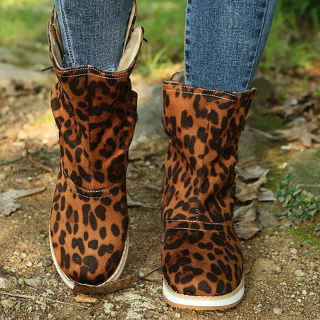 Lace-Up Mid-Calf Boots for Women – Stylish & Versatile