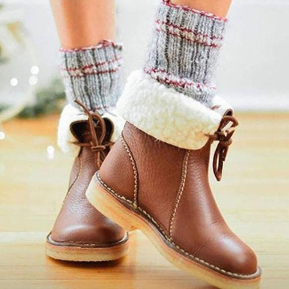 Lace-Up Snow Boots for Women – Cozy & Stylish for Winter