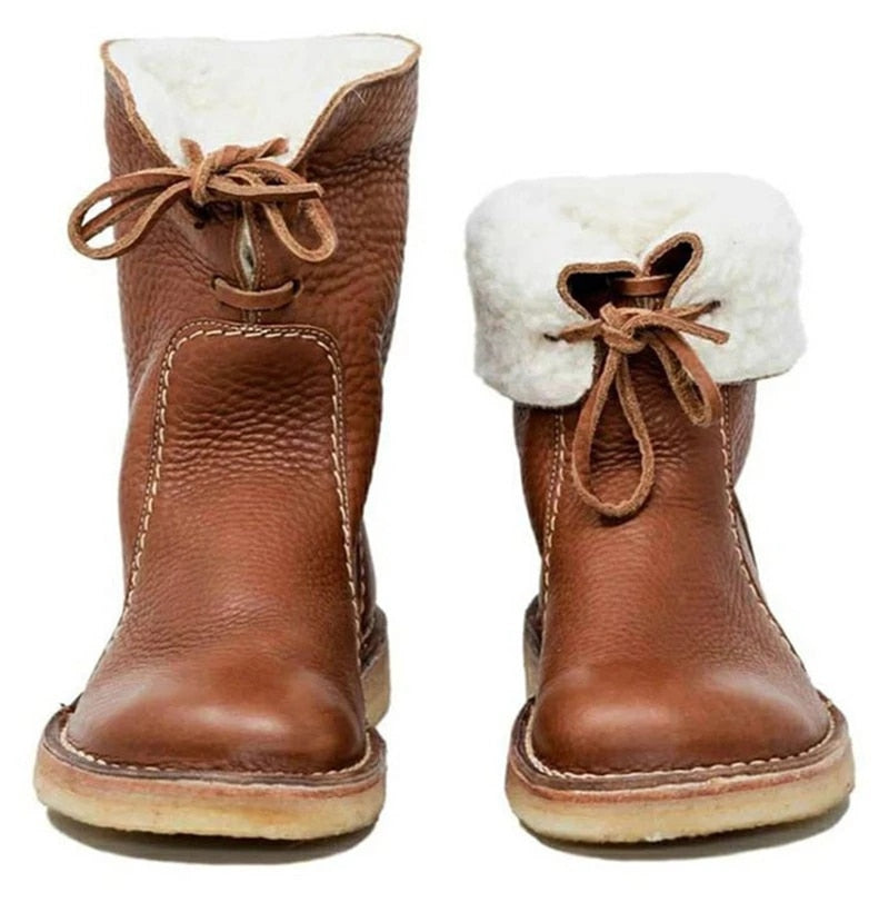 Lace-Up Snow Boots for Women – Cozy & Stylish for Winter