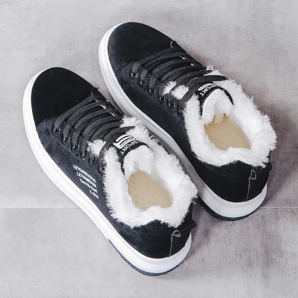 Lace-Up Suede Sneakers for Women – Cozy & Stylish Comfort