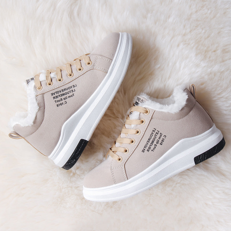 Lace-Up Suede Sneakers for Women – Cozy & Stylish Comfort