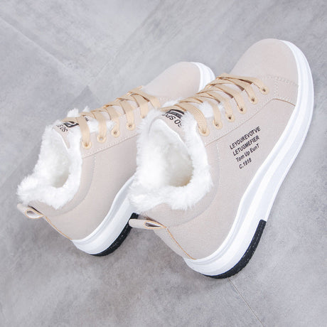 Lace-Up Suede Sneakers for Women – Cozy & Stylish Comfort