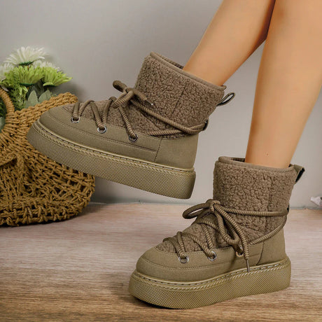 Lace-Up Winter Boots for Women – Cozy & Non-Slip Design