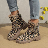 Leopard Print Snow Boots for Women – Cozy & Stylish Winter Footwear