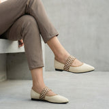 Pointed Toe Strap Flats – Breathable Casual Comfort Walking Shoes