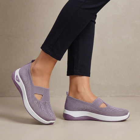 Breathable Knit Walking Sneakers – Lightweight Slip-On Comfort Shoes