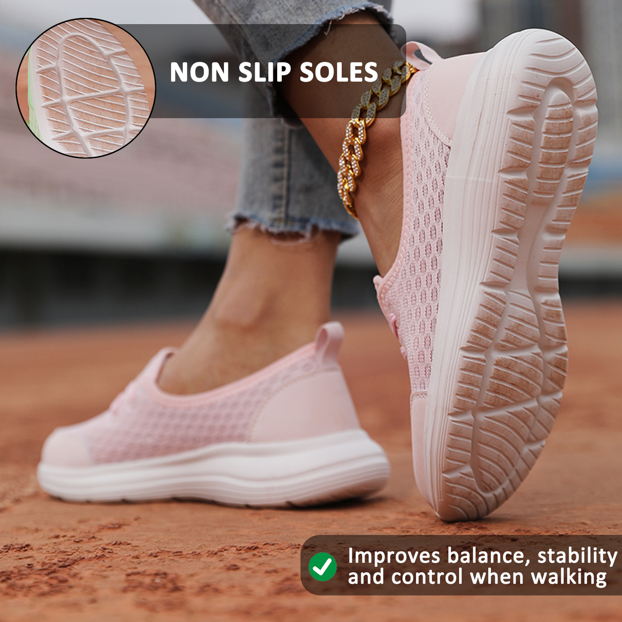 Lightweight Slip-On Walking Shoes for Women – Comfortable & Versatile 5
