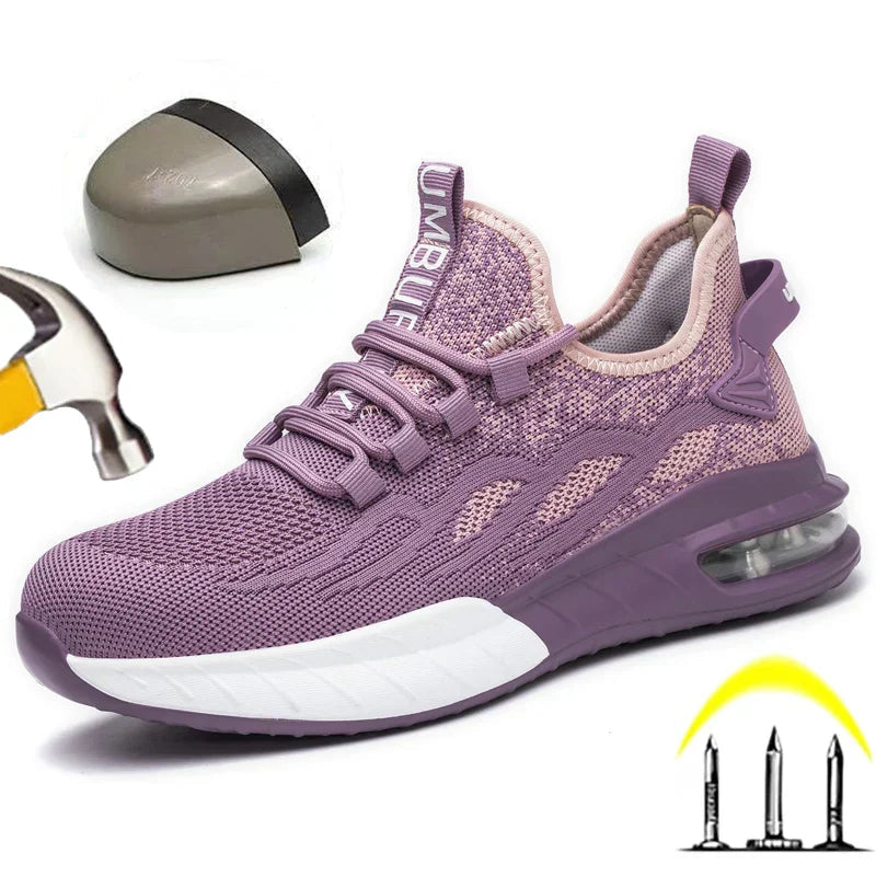 Lightweight Steel Toe Work Shoes – Women's Safety Sneakers – Breathable & Puncture Resistant