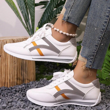 Lightweight White Sneakers for Women – Stylish & Comfortable Slip-On Design 1