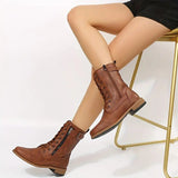 Low-Cut Lace-Up Boots for Women – Stylish & Comfortable