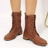 Low-Cut Lace-Up Boots for Women – Stylish & Comfortable