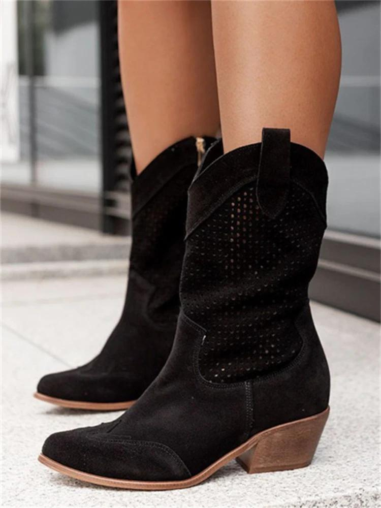 Medium Heel Cowboy Boots for Women – Chic & Versatile Style