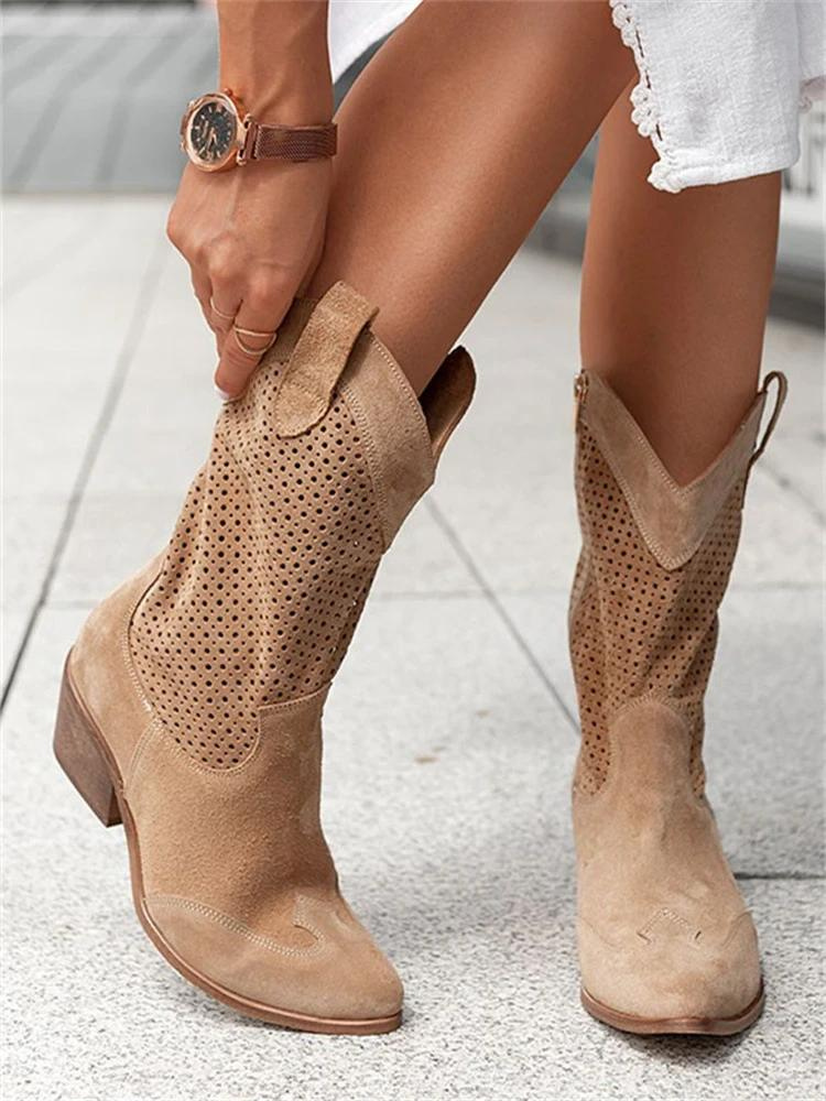 Medium Heel Cowboy Boots for Women – Chic & Versatile Style