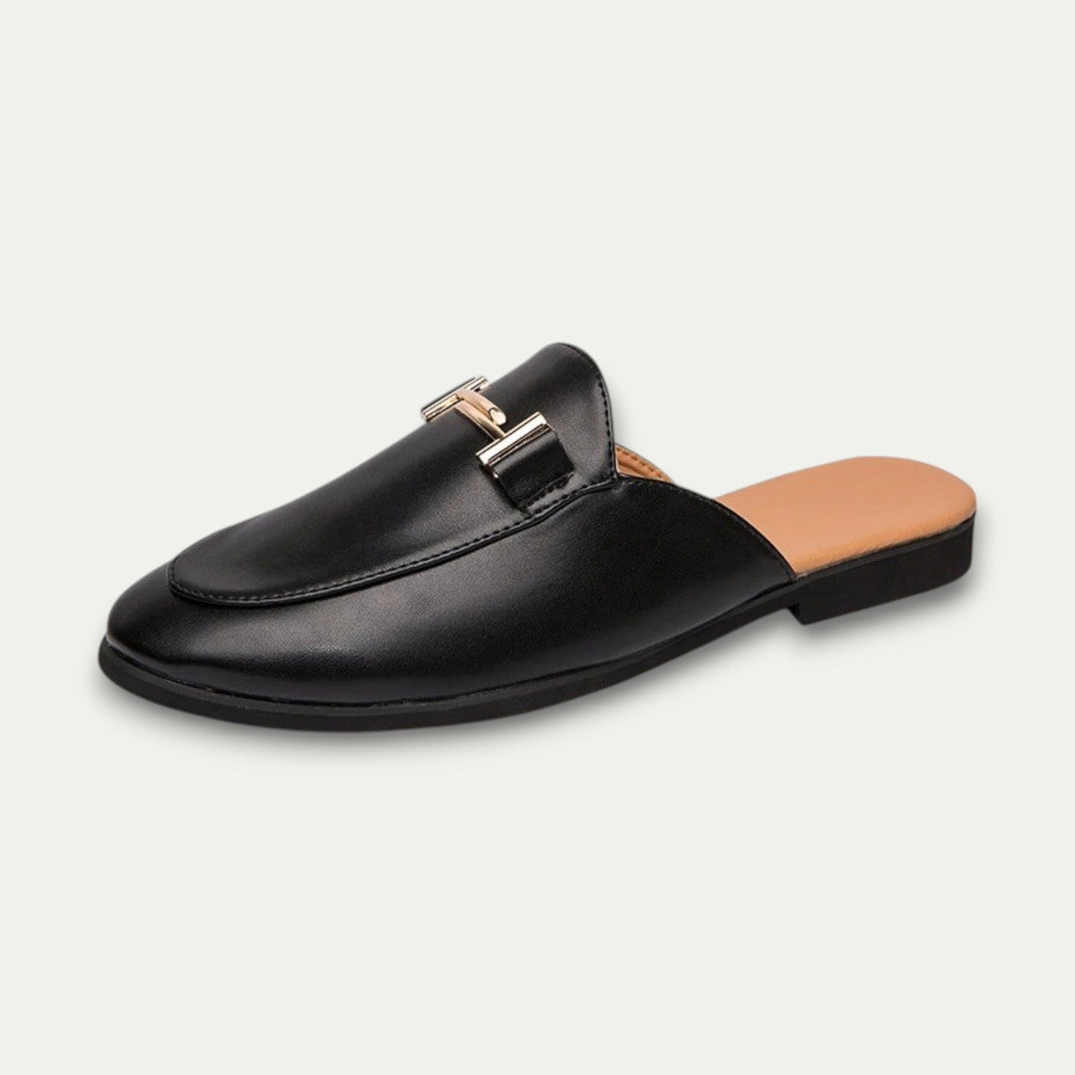 Men Old Money Brogue Mule Loafers Leather Slip On
