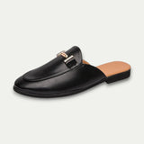 Men Old Money Brogue Mule Loafers Leather Slip On