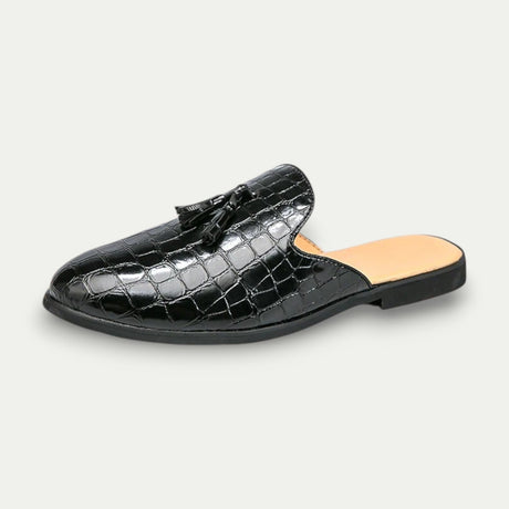Men Old Money Leather Tassel Loafers Summer Mules Shoes