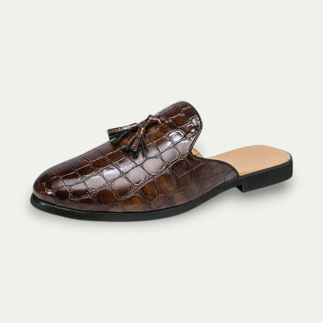 Men Old Money Leather Tassel Loafers Summer Mules Shoes