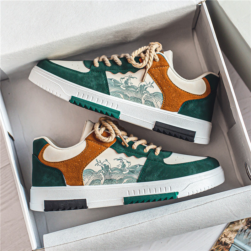 Evan – Men's Trainers – Stylish Colourblock Design with Wave Pattern