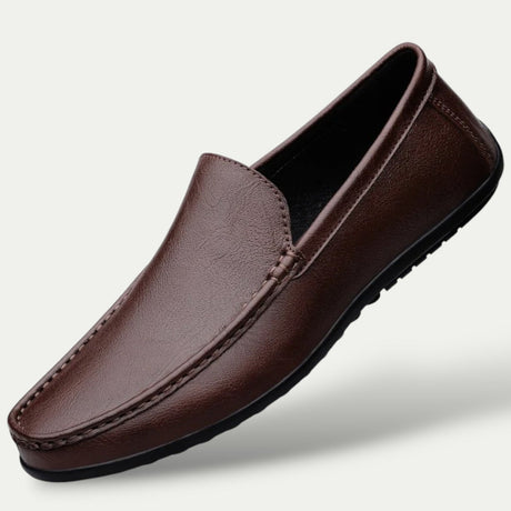 Mens Genuine Leather Old Money Loafers Soft Slip On