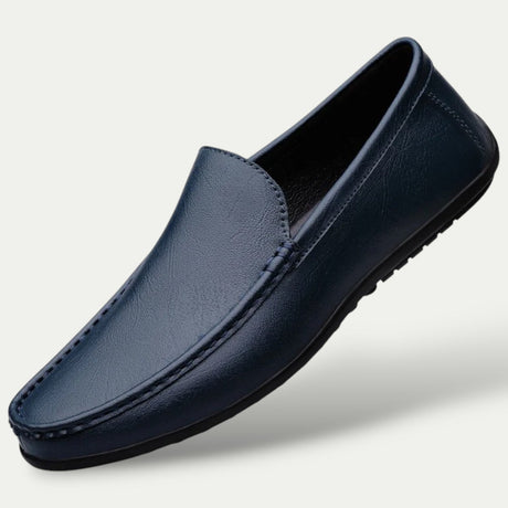 Mens Genuine Leather Old Money Loafers Soft Slip On