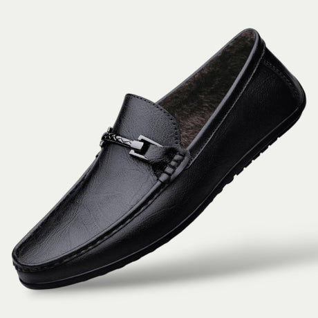 Mens Genuine Leather Old Money Loafers Soft Slip On