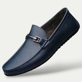 Mens Genuine Leather Old Money Loafers Soft Slip On