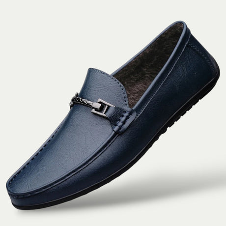 Mens Genuine Leather Old Money Loafers Soft Slip On