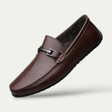 Mens Genuine Leather Old Money Loafers Soft Slip On