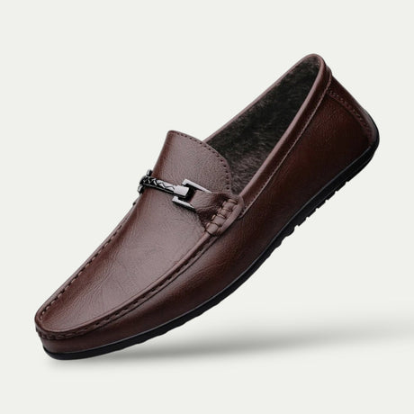 Mens Genuine Leather Old Money Loafers Soft Slip On