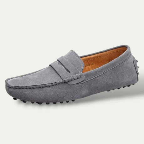 Mens Leather Old Money Slip On Loafers