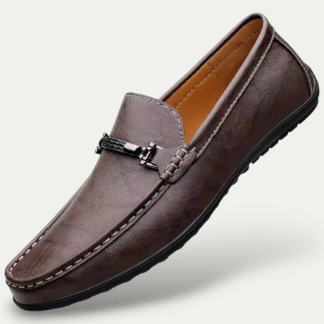 Mens Old Money Leather Slip On Loafers
