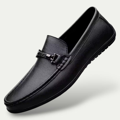 Mens Old Money Leather Slip On Loafers