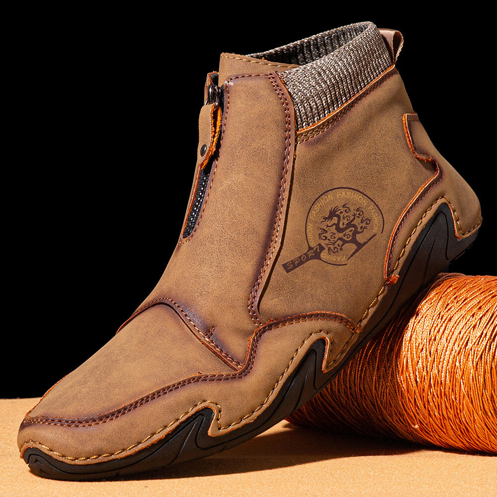Microfiber Leather Ankle Boots for Men – Stylish & Comfortable 1
