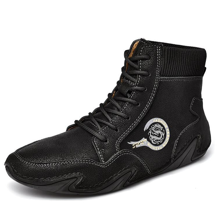 Microfiber Leather Sock Boots for Men – Comfortable & Versatile Style 4