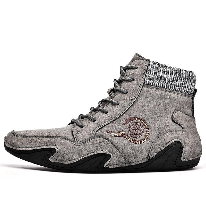 Microfiber Leather Sock Boots for Men – Comfortable & Versatile Style 7
