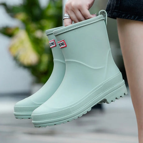 Mid-Cut Waterproof Rain Boots for Women – Stylish & Functional