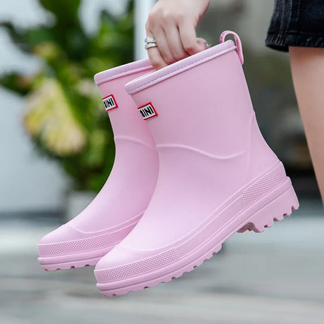 Mid-Cut Waterproof Rain Boots for Women – Stylish & Functional